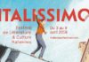 Italissimo Festival 2019 pour les passionnés de littérature italienne. Programme complet. littérature italienne Paris Altritaliani