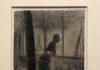 110 raffinatissimi disegni francesi da Poussin a Cézanne in mostra a Venezia Georges Seurat, “Donna appoggiata a un parapetto della Senna”.