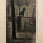 110 raffinatissimi disegni francesi da Poussin a Cézanne in mostra a Venezia Georges Seurat, “Donna appoggiata a un parapetto della Senna”.