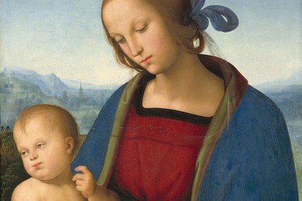 Le Pérugin, Vierge à l'enfant (détail), Washington, National Gallery of Art