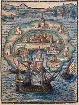 Antica illustrazione per l'Utopia di Thomas More