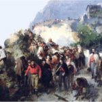 I volontari trasportano Garibaldi ferito in Aspromonte, 1862, olio su tela di Gerolamo Induno