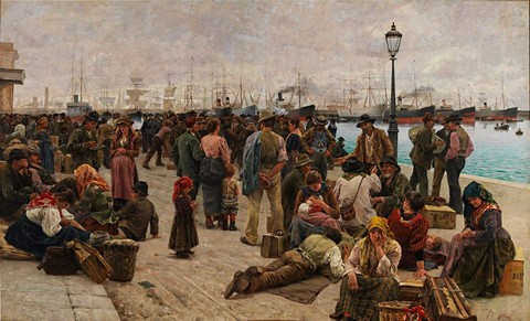 Angelo Tommasi, Gli emigranti, 1896 © Rome, Galleria Nazionale d'Arte Moderna e Contemporanea BD
