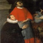 Ludovico Einaudi e Gesualdo da Venosa Giovanni Balducci, Pala del Perdono, 1609 (particolare) – Carlo Gesualdo, sorretto da San Carlo Borromeo, riceve il perdono dei suoi peccati. Chiesa di Santa Maria delle Grazie