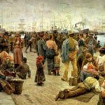 L’emigrazione italiana in Francia e nel mondo: dati, luoghi e riferimenti cronologici. Angelo Tommasi, Gli emigranti, 1896 © Rome, Galleria Nazionale d'Arte Moderna e Contemporanea