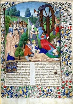 Da un manoscritto del De casibus virorum illustrium - Recto di un'edizione parigina del 1467