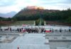 70°Anniversario della distruzione dell’Abbazia di Montecassino, baluardo di civiltà. L'abbazia di Montecassino vista dal cimitero militare polacco