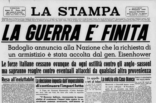 la guerra è finita Badoglio